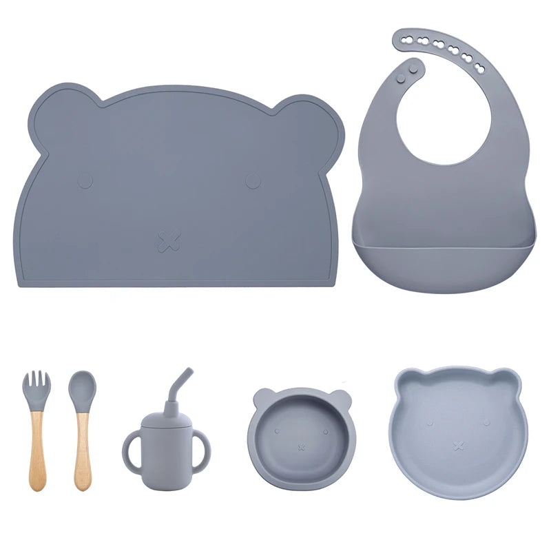 Silicone Baby Feeding Set – 7-Piece