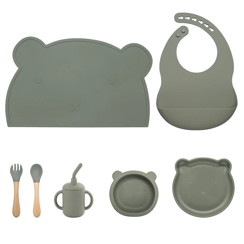 Silicone Baby Feeding Set – 7-Piece