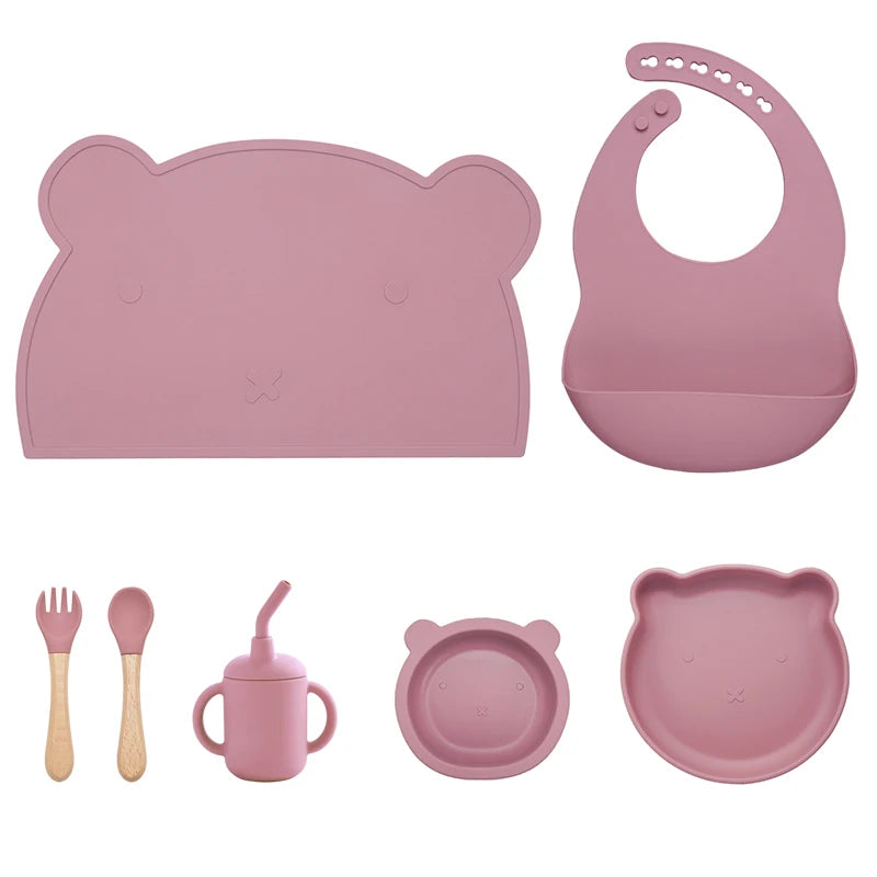 Silicone Baby Feeding Set – 7-Piece
