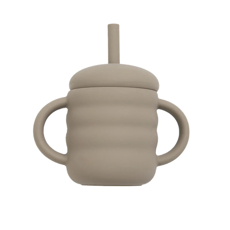 Silicone Training Cup with Straw and Handles