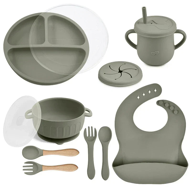 Complete Silicone Baby Feeding Set – 10 Pieces