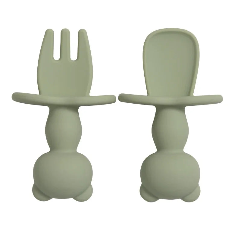 Silicone Baby Spoon & Fork Set
