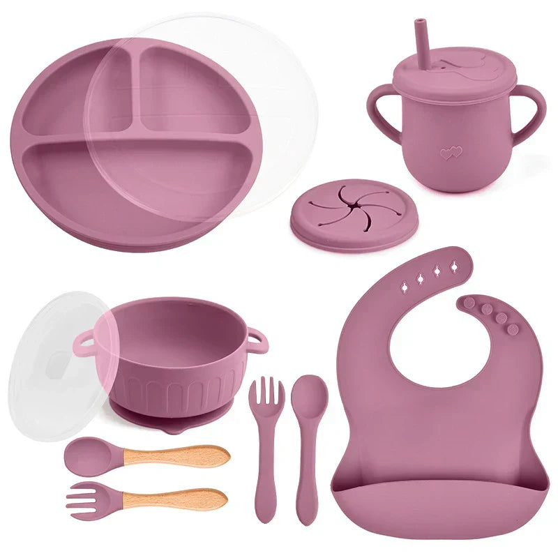 Complete Silicone Baby Feeding Set – 10 Pieces
