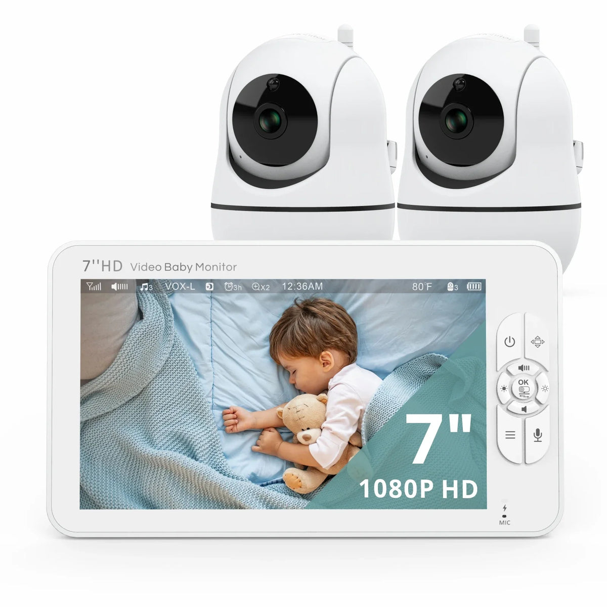 7" HD Video Baby Monitor with Dual Cameras