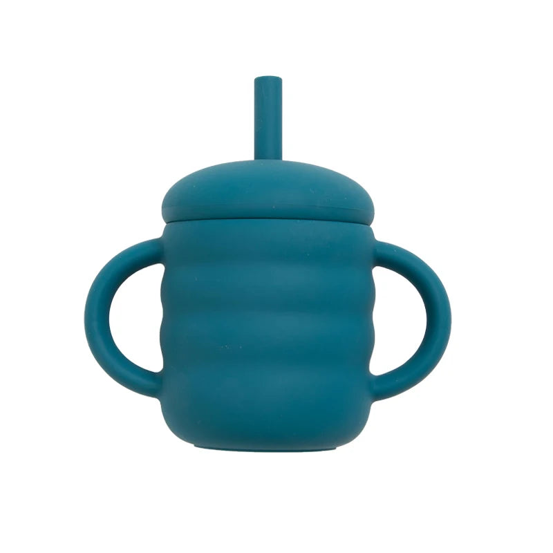 Silicone Training Cup with Straw and Handles