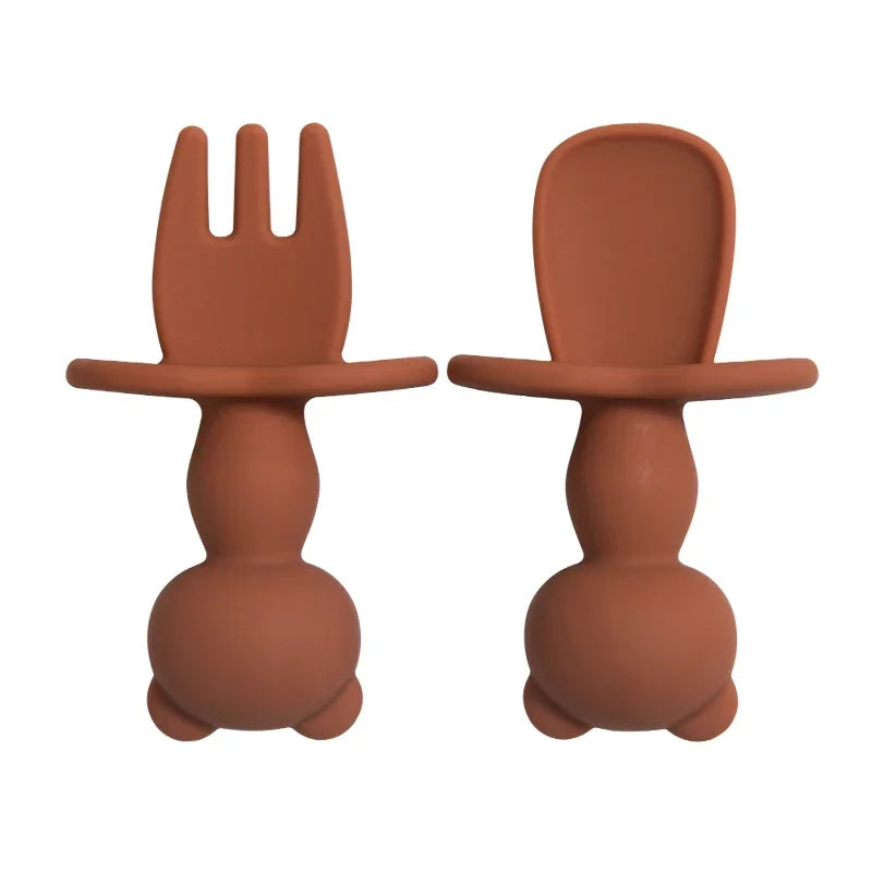 Silicone Baby Spoon & Fork Set