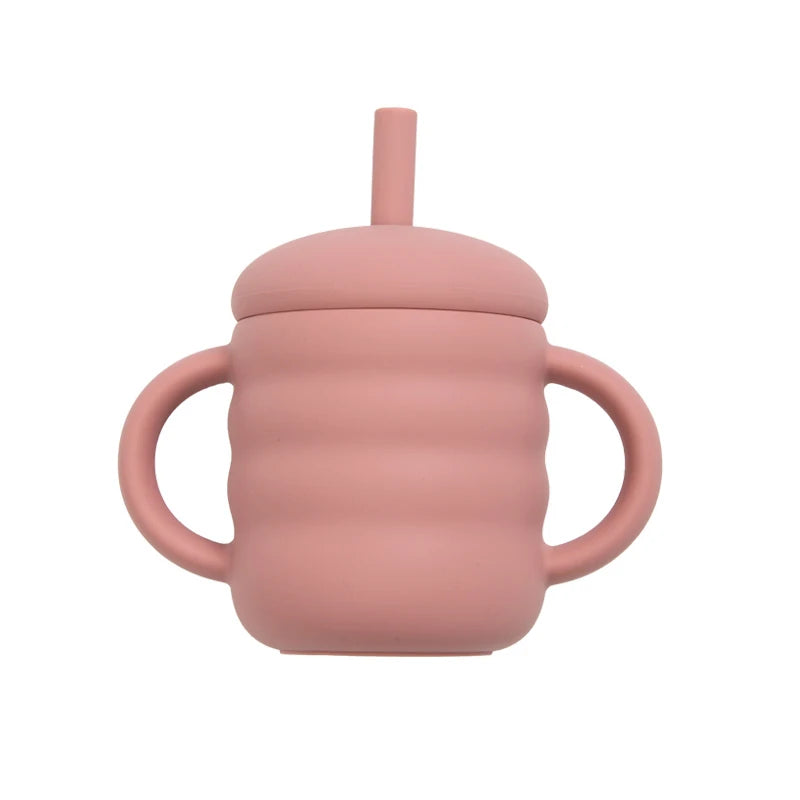 Silicone Training Cup with Straw and Handles
