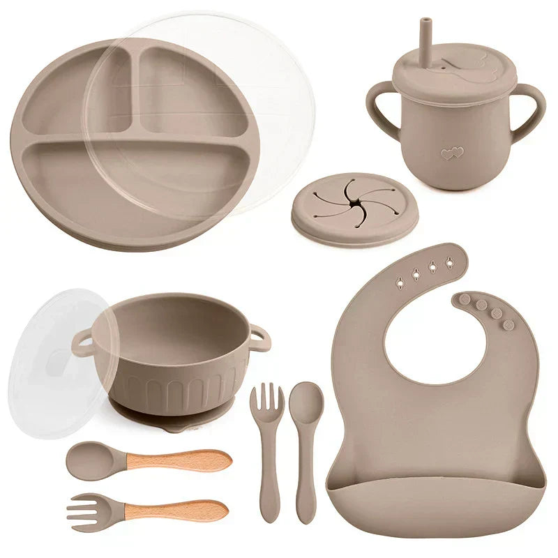Complete Silicone Baby Feeding Set – 10 Pieces