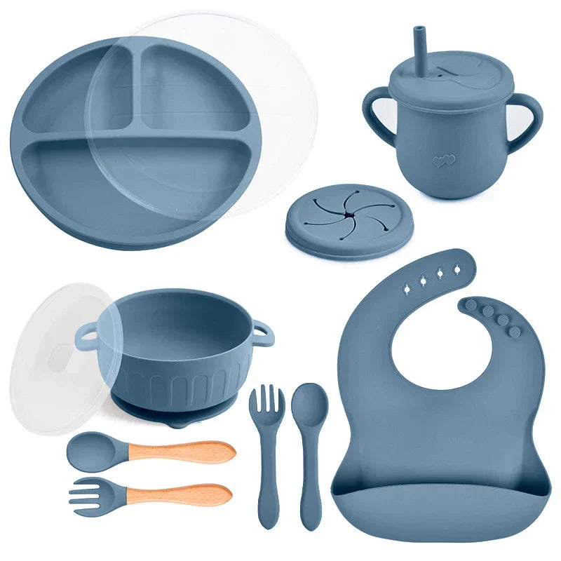 Complete Silicone Baby Feeding Set – 10 Pieces