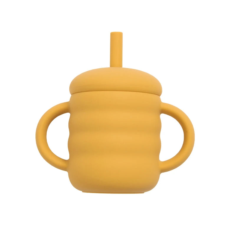 Silicone Training Cup with Straw and Handles
