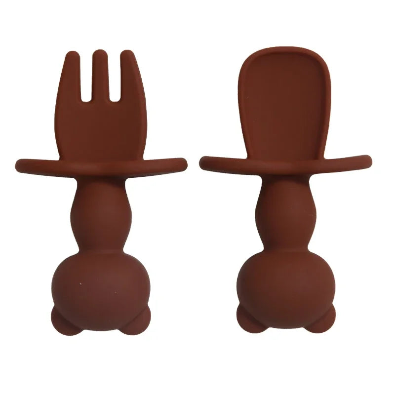 Silicone Baby Spoon & Fork Set