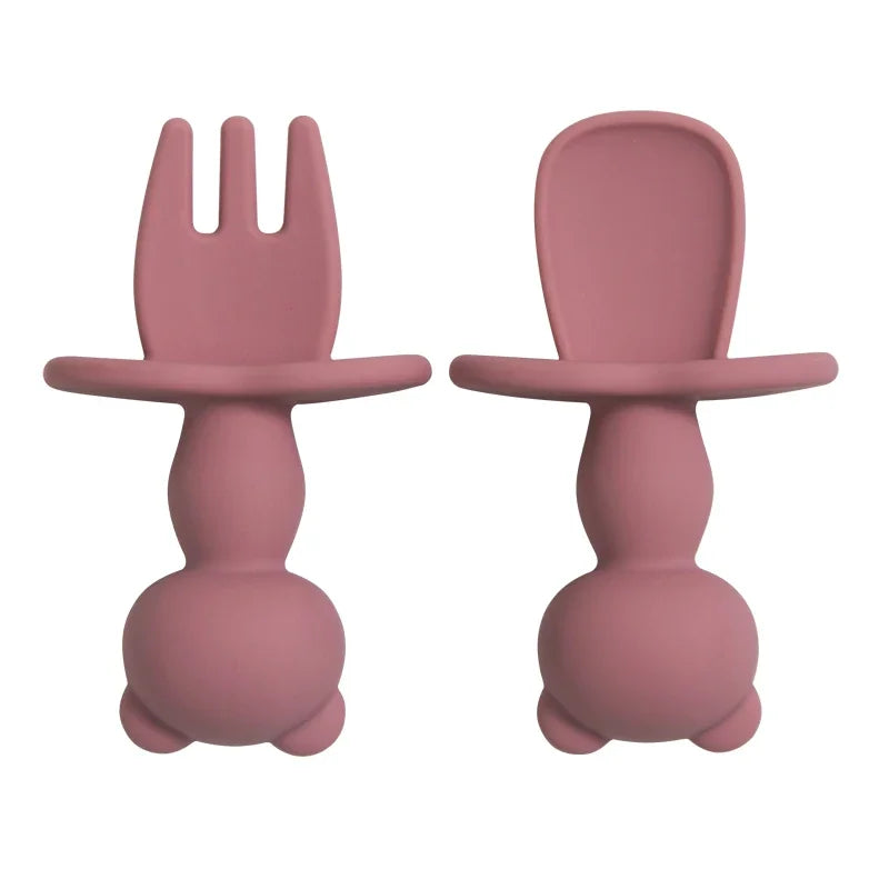 Silicone Baby Spoon & Fork Set