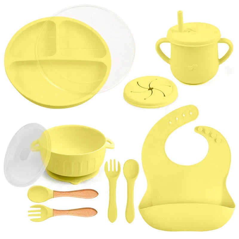 Complete Silicone Baby Feeding Set – 10 Pieces