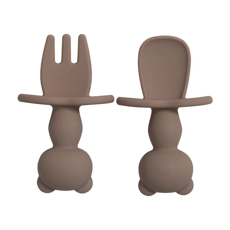 Silicone Baby Spoon & Fork Set