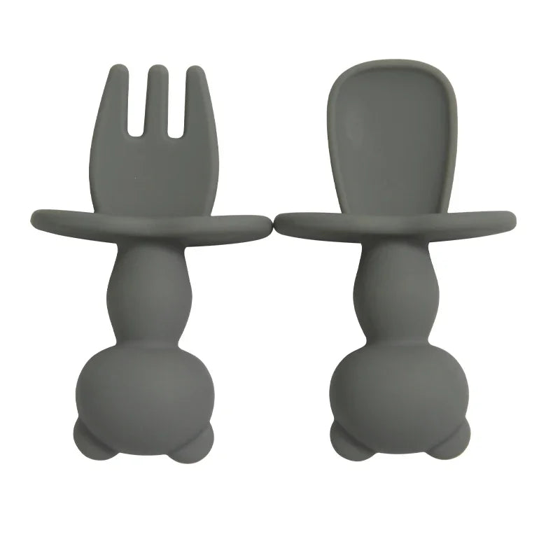 Silicone Baby Spoon & Fork Set