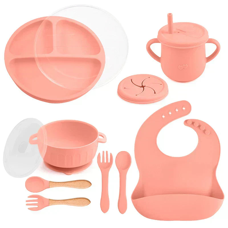 Complete Silicone Baby Feeding Set – 10 Pieces