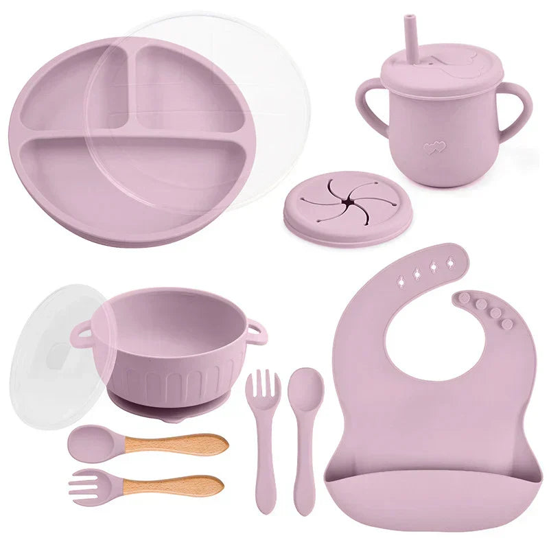 Complete Silicone Baby Feeding Set – 10 Pieces