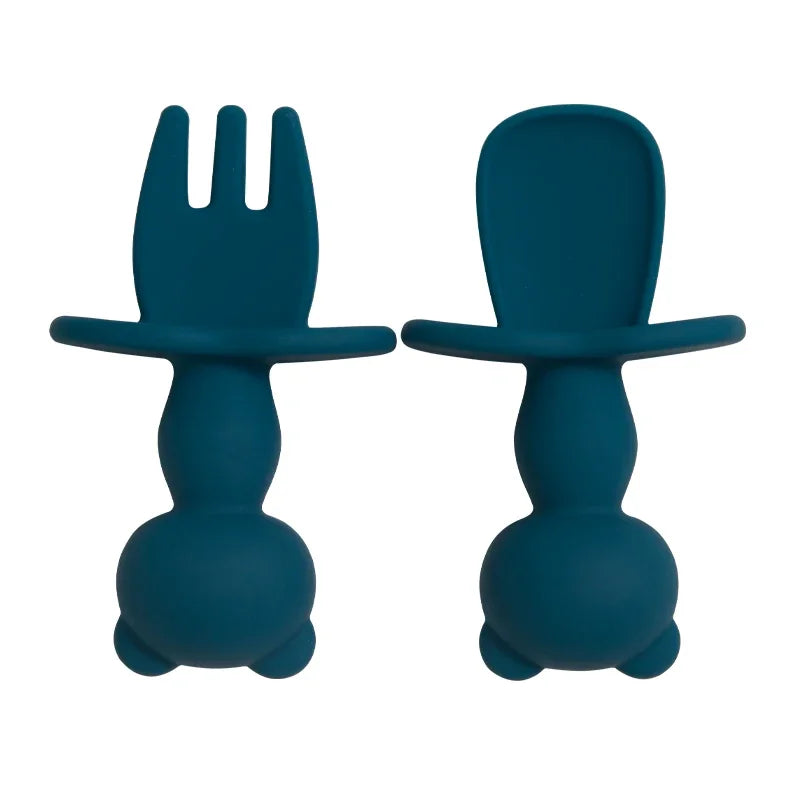 Silicone Baby Spoon & Fork Set