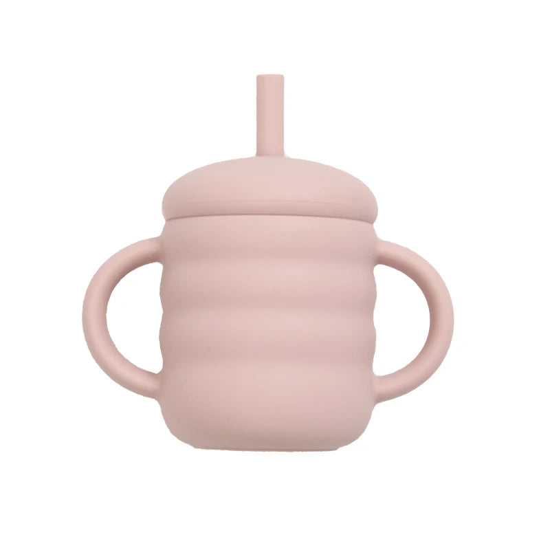 Silicone Training Cup with Straw and Handles
