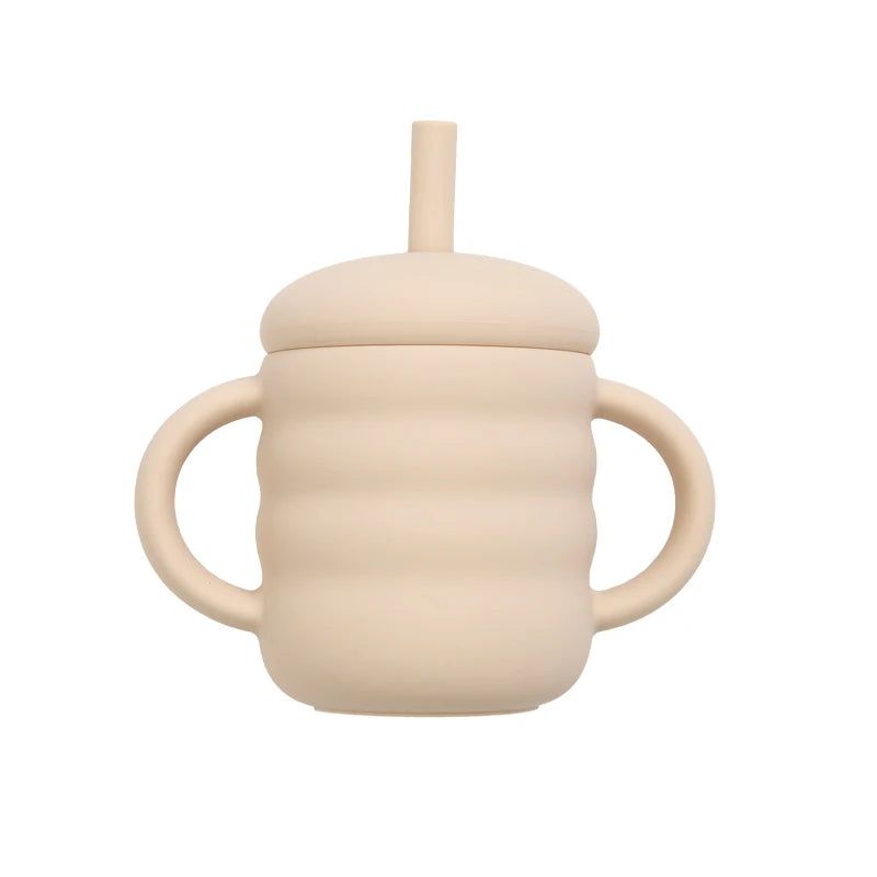 Silicone Training Cup with Straw and Handles