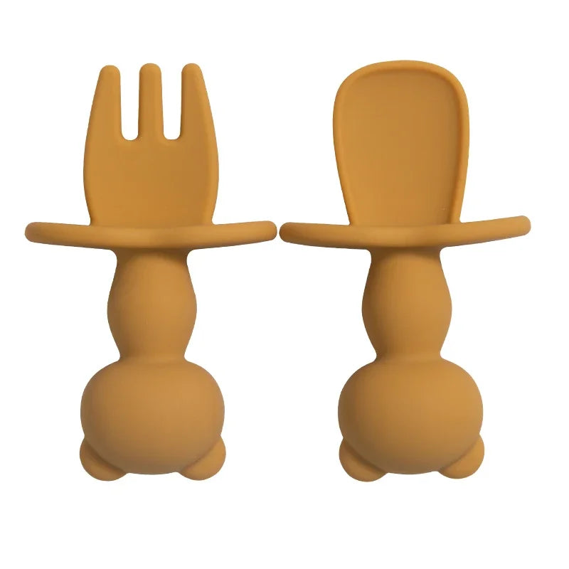 Silicone Baby Spoon & Fork Set