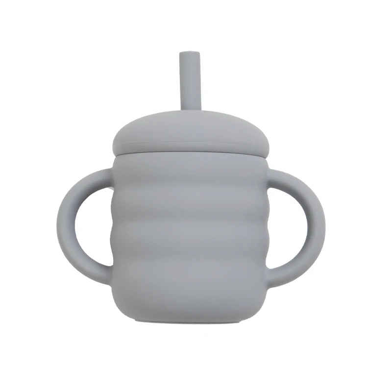 Silicone Training Cup with Straw and Handles