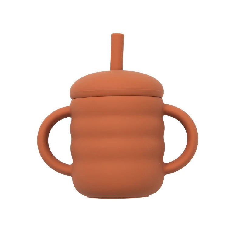 Silicone Training Cup with Straw and Handles