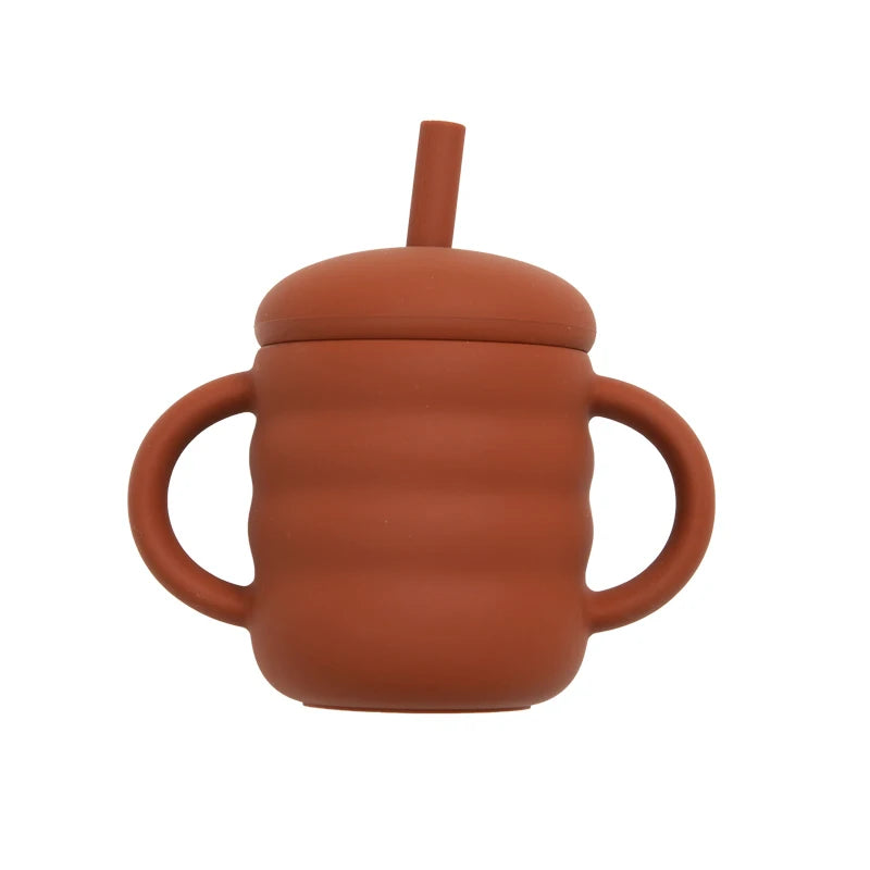 Silicone Training Cup with Straw and Handles