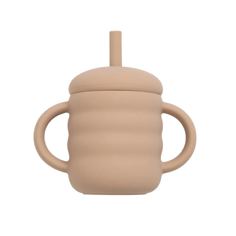 Silicone Training Cup with Straw and Handles