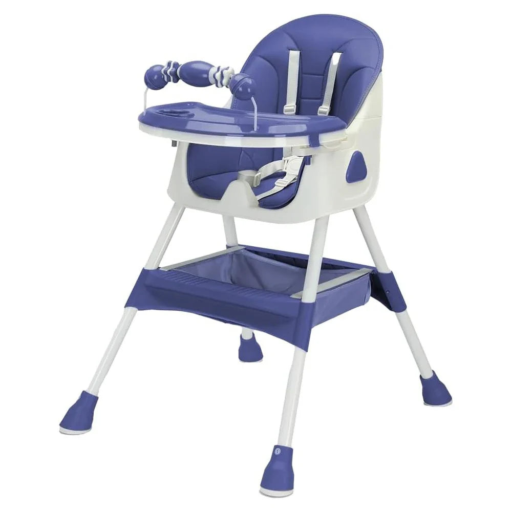 Convertible Baby High Chair with Tray and Storage